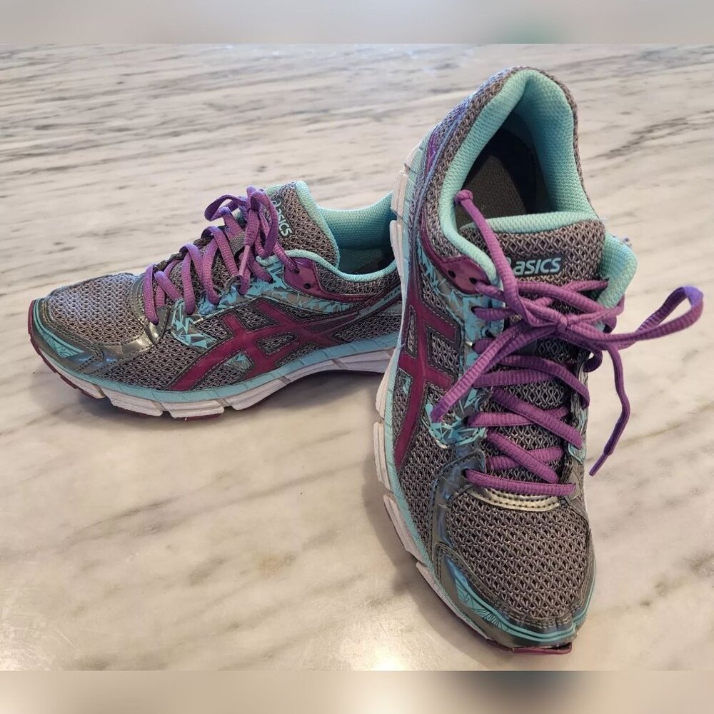 ASICS Cel-Excite 3 Running Shoes Sneakers Grey-Blue-Purple 8.5 D Wide T5C5N